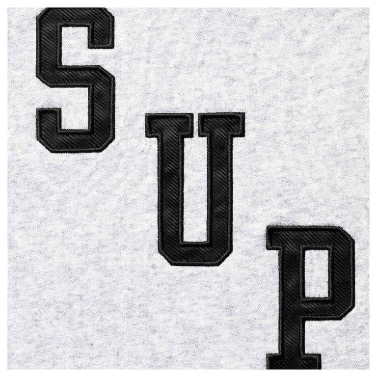 Supreme Slant Applique Half Zip Pullover Ash Grey