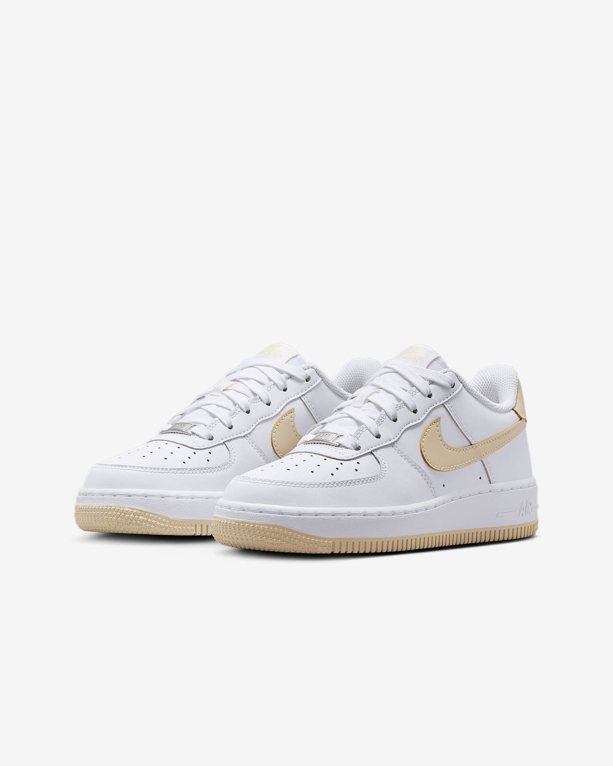 FV5948-118 Nike GS Air Force 1 White White Light Khaki