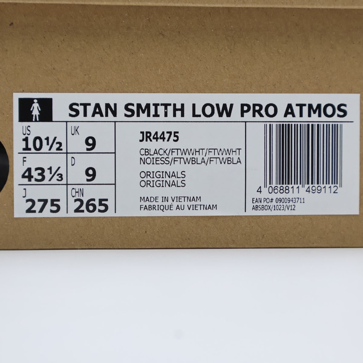 JR4475 atmos pink adidas Originals Stan Smith Lo Pro Core Black Cloud (Women's)