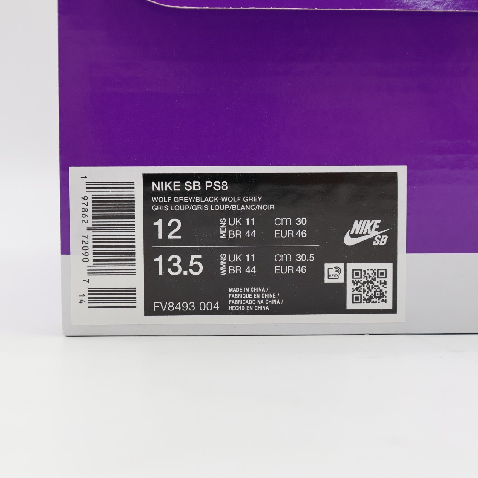 FV8493-004 Nike SB PS8 Shoes Wolf Grey White Black (Men's)