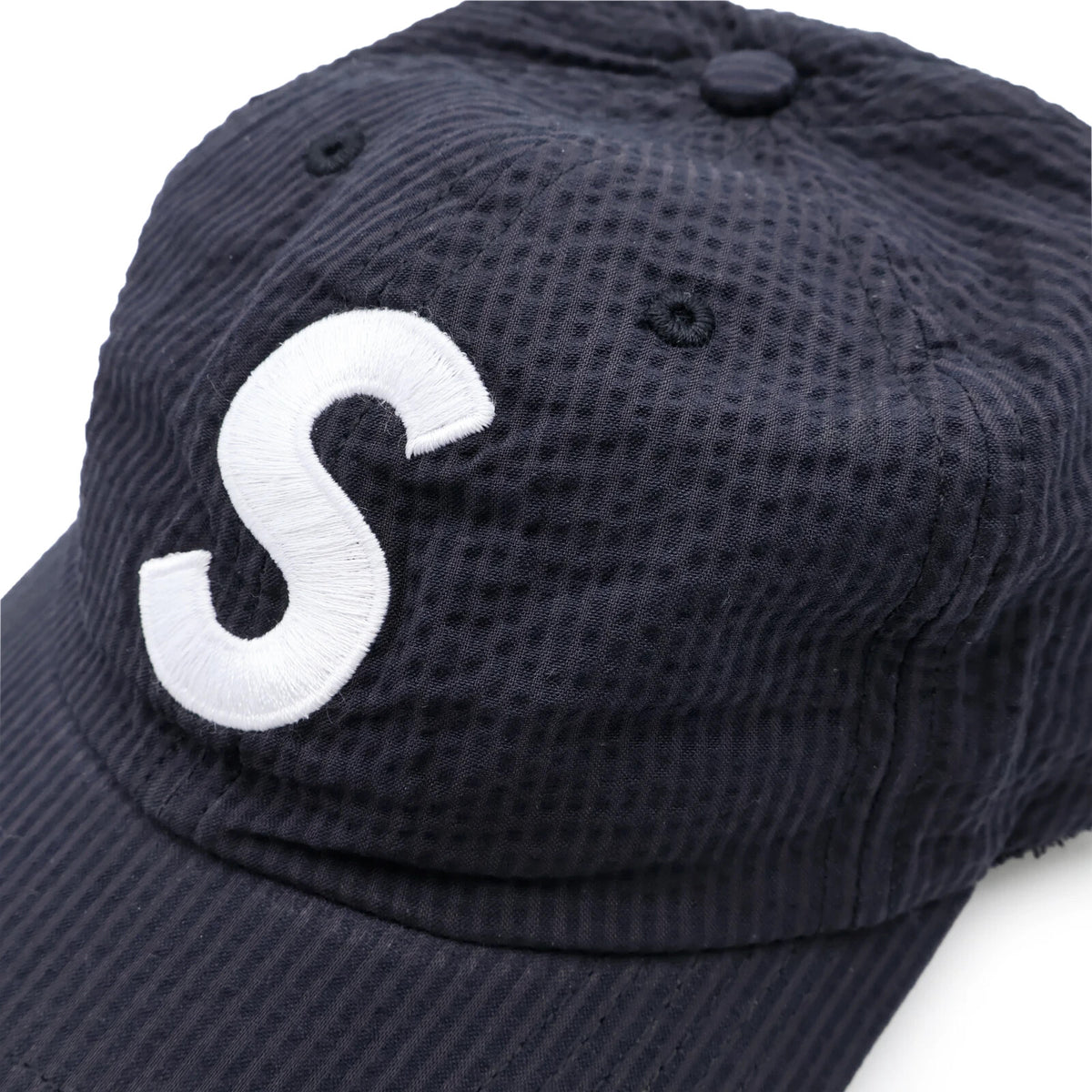 Supreme Seersucker S Logo 6-Panel Black