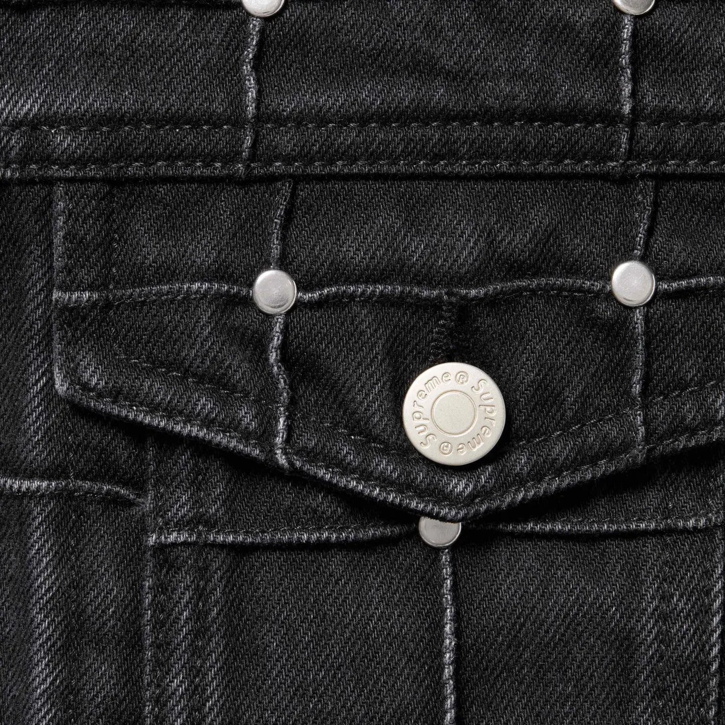 Supreme Studded Seam Denim Trucker Jacket Black