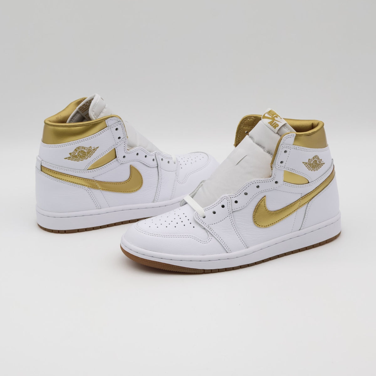 FD2596-107 Nike Air Jordan 1 Retro High OG White and Gold (Women's)