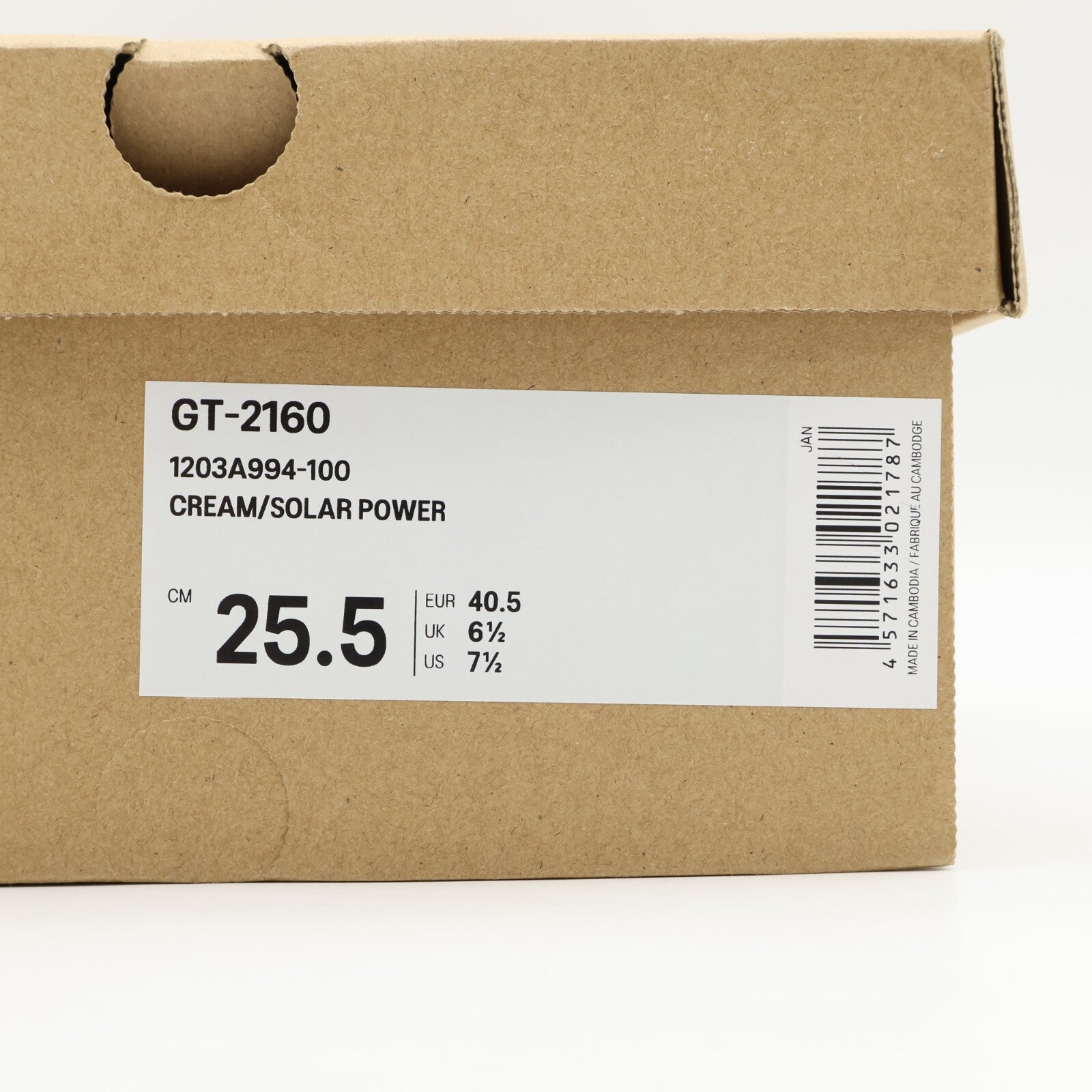 1203A994-100 KITH Ã Asics GT-2160 Cream Solar Power (1203A994-100) (Men's)
