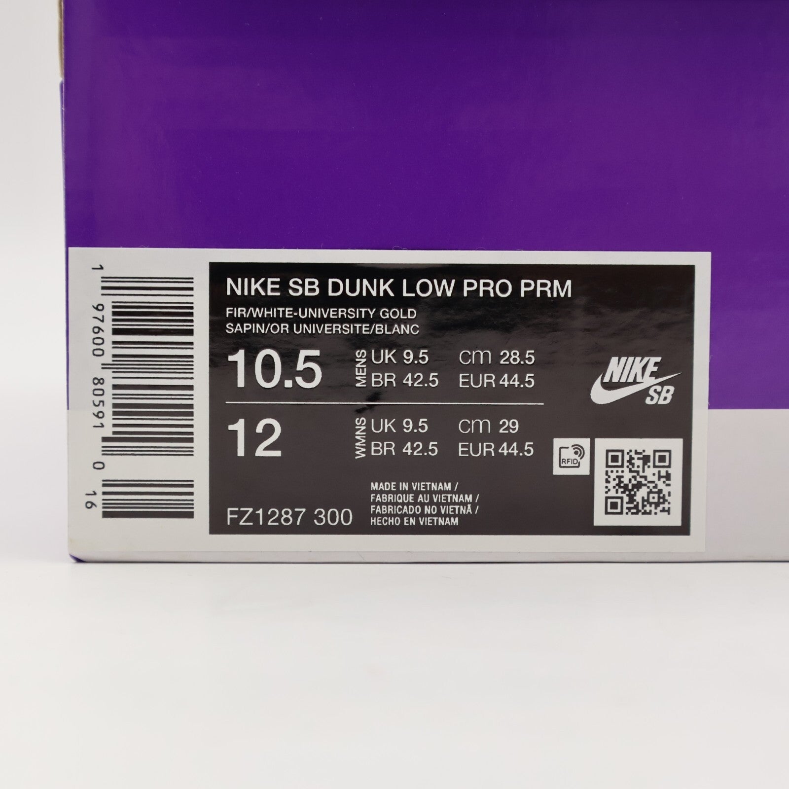 FZ1287-300 Nike SB Dunk Low PRM Seattle Supersonics Fir and Fire Red (Men's)
