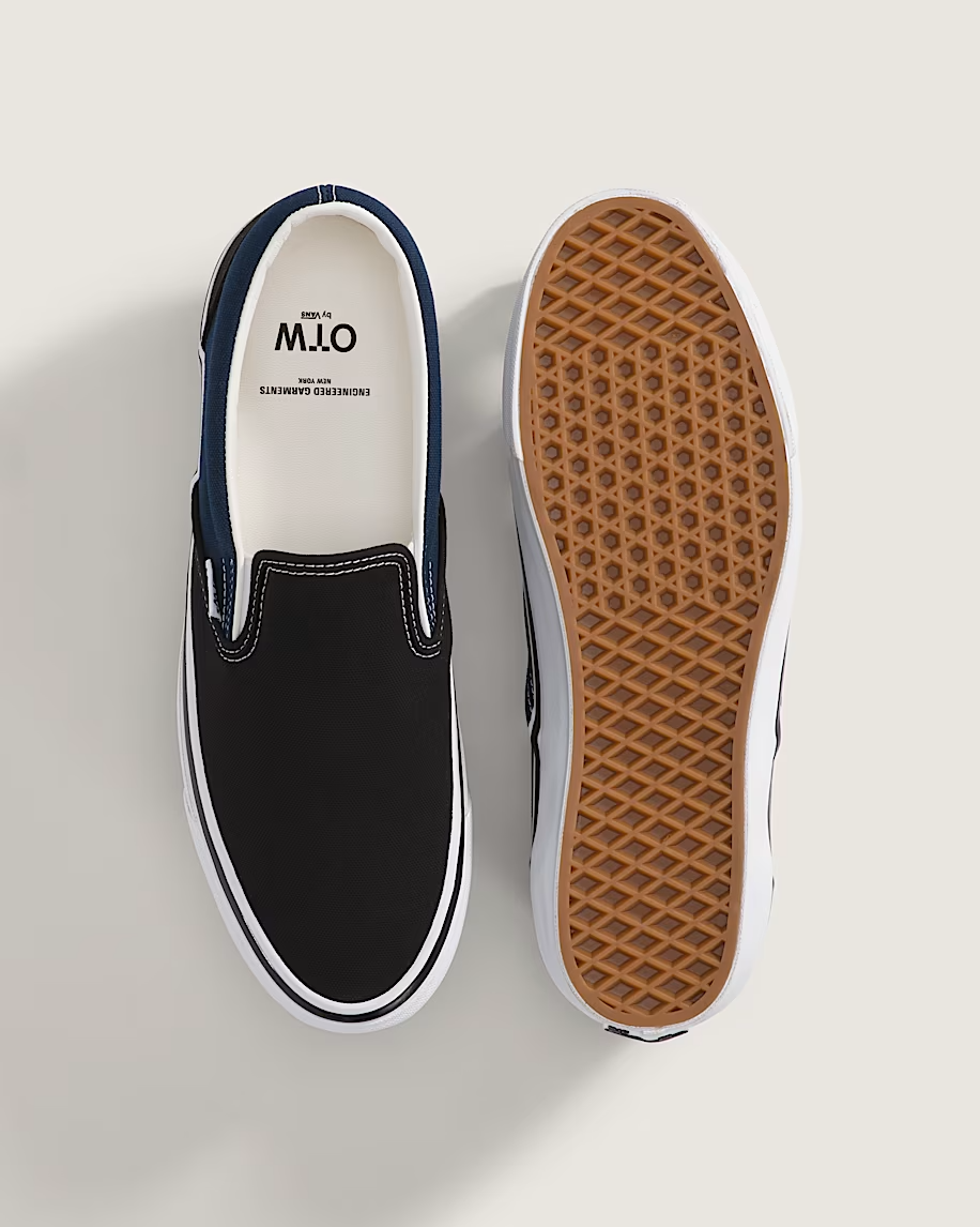 VN000EBPY61 Engineered Garments OTW by Vans Classic Slip-On 98 Black Blue(Men's)