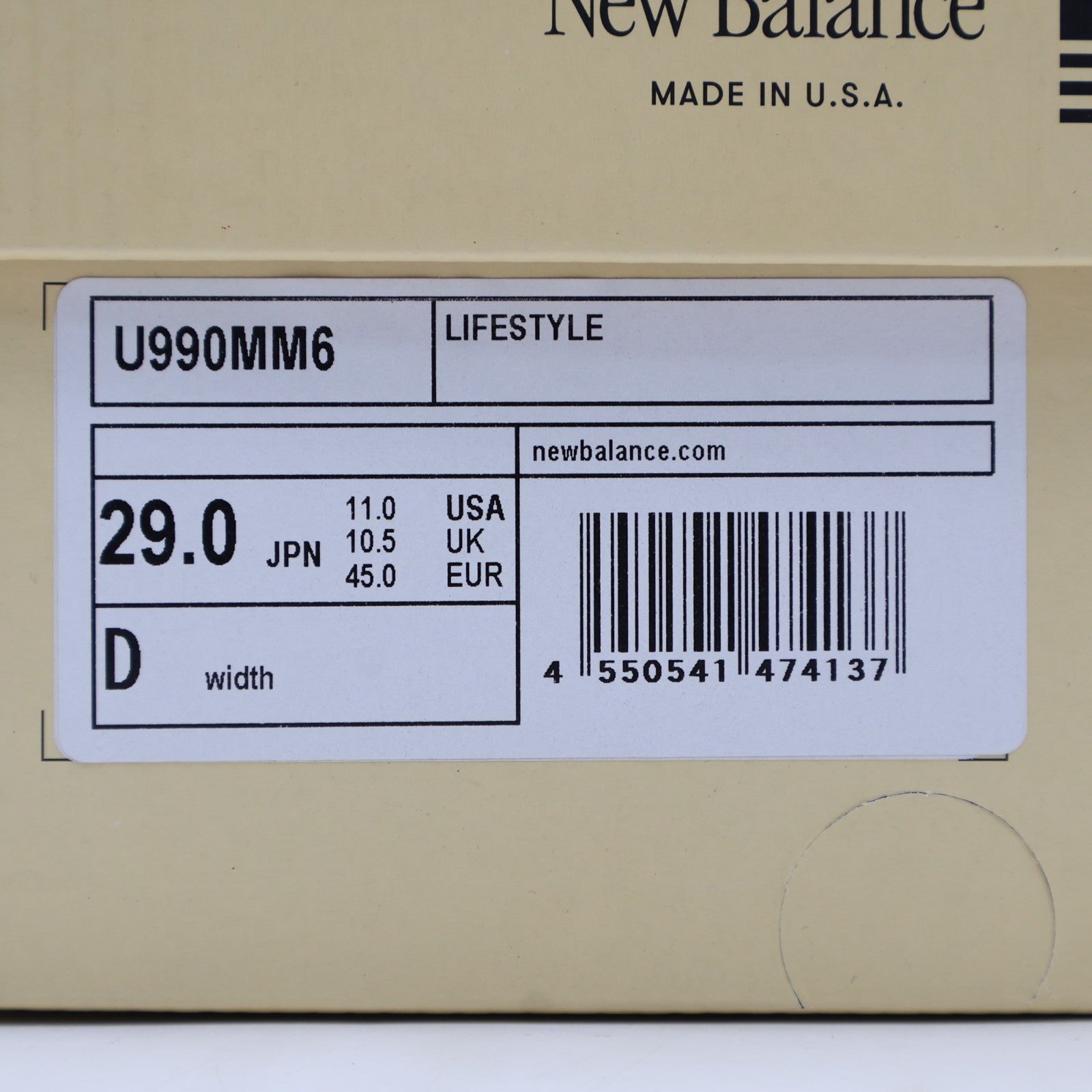 U990MM6 New Balance 990V6 Light Mushroom Moonrock (Men's)