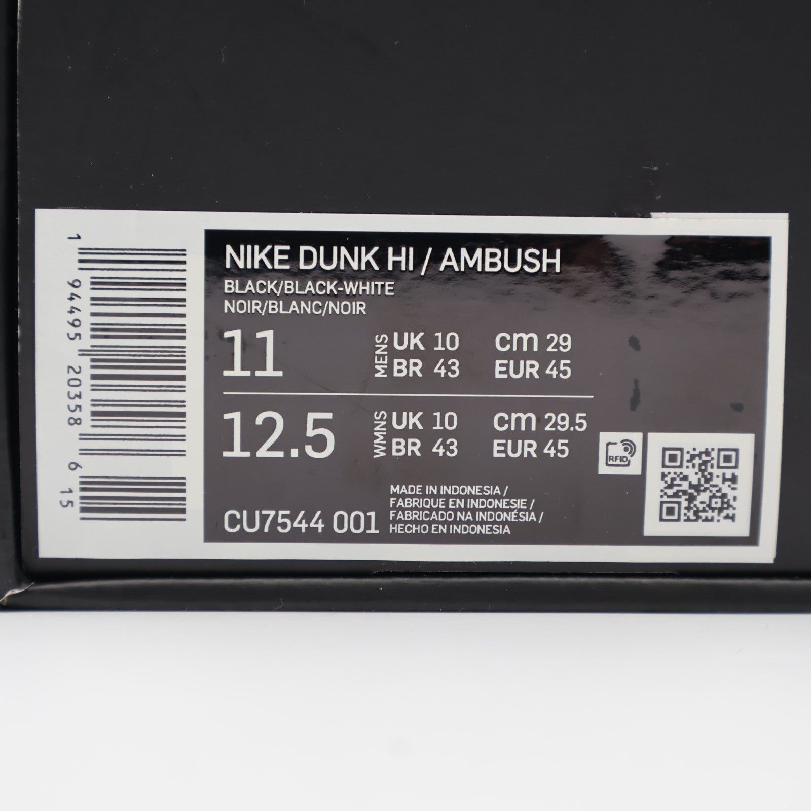 CU7544-001 Nike Dunk High AMBUSH Black White Spruce Aura Panda (Men's)