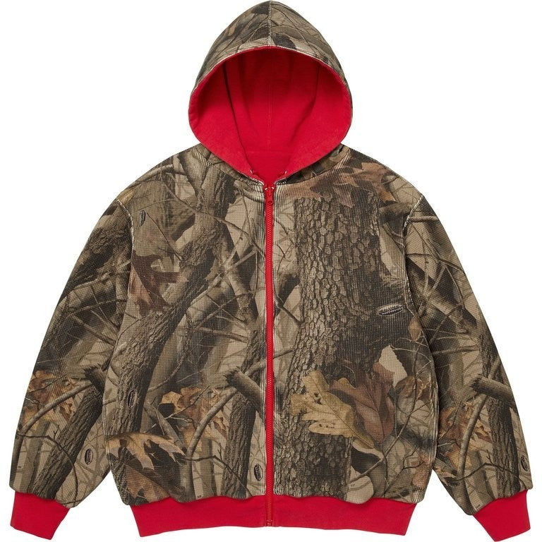 Supreme Reversible Work Zip Up Hooded Sweatshirt Red