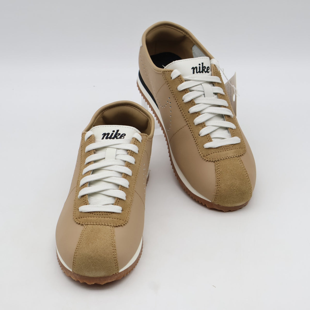 HQ1841-200 Nike Cortez Leather Pale Shale Sail Gum Medium Brown Black (Women's)
