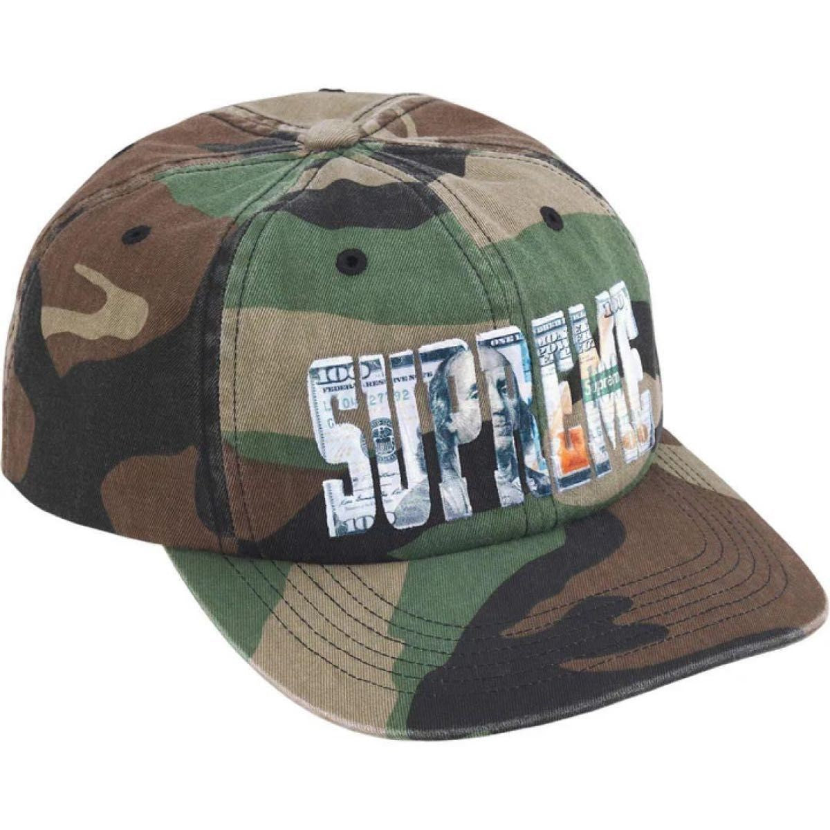 Supreme Embroidered Money Logo 6-Panel Woodland Camo