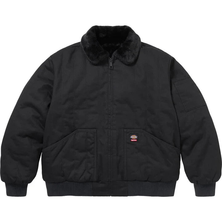 Supreme Dickies Reversible Quilted Faux Fur Work Jacket Black