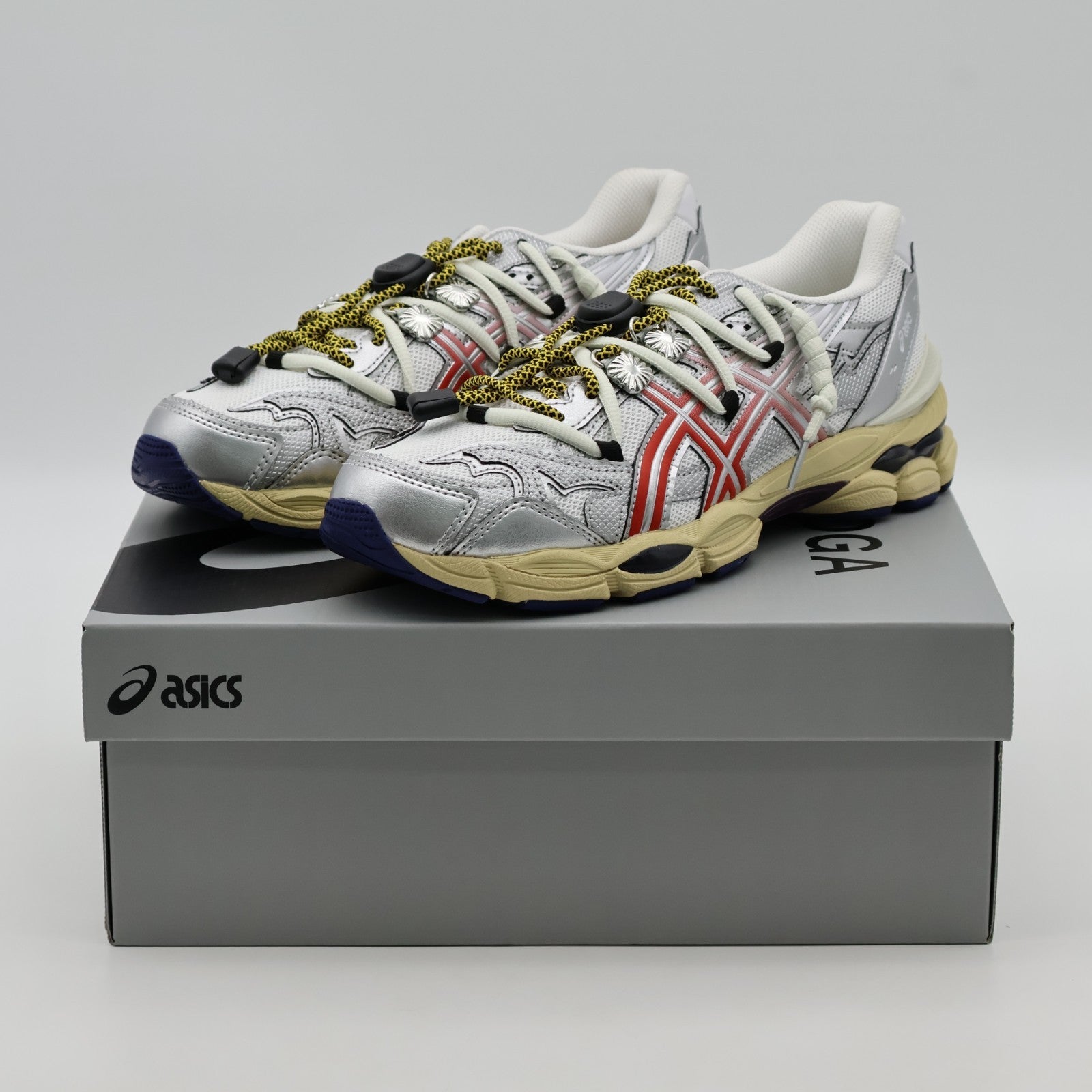 1203B115-100 TOGA Asics Gel-Cumulus 16 TG White Red Pure Silver (Men's)