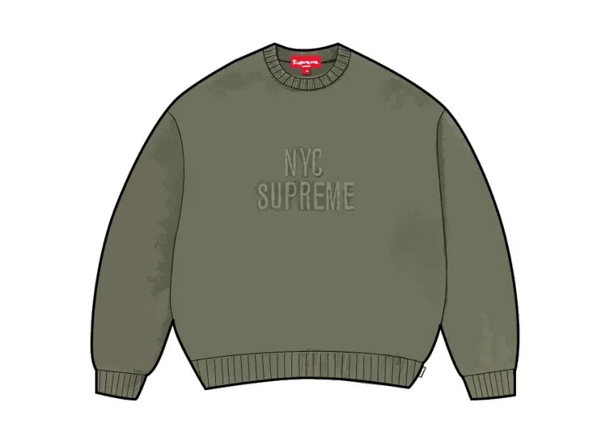 Supreme Overdyed Raised Sweater "Olive"