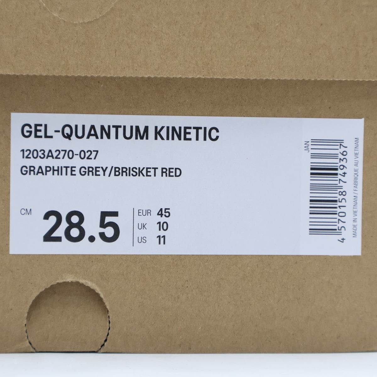 1203A270-027 Asics Gel-Quantum Kinetic Graphite Grey Brisket Red (Men's)