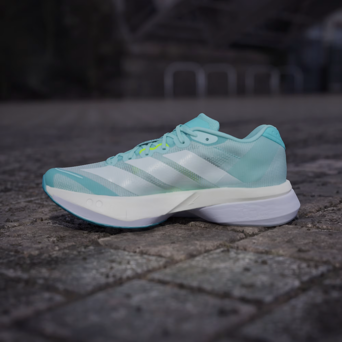 JS4957 adidas Adizero Boston 13 Blue/Zero Metalic/Lucid Lemon (Women's)