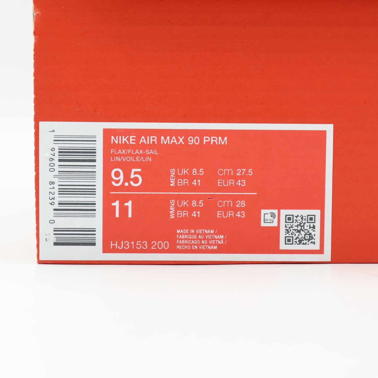 HJ3153-200 Nike Air Max 90 Premium Flax Sail (Men's)