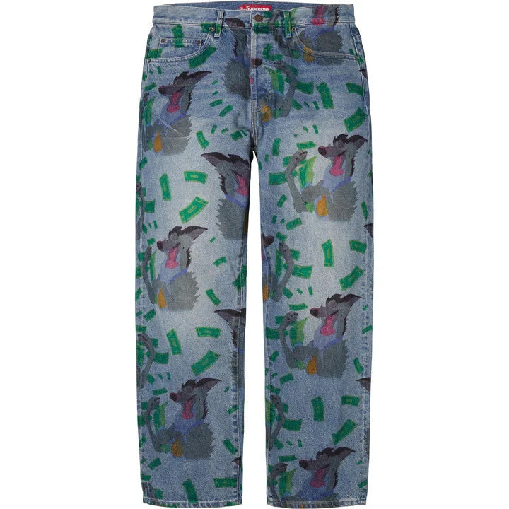Supreme All Dogs Go To Heaven Loose Fit Jean Washed Indigo