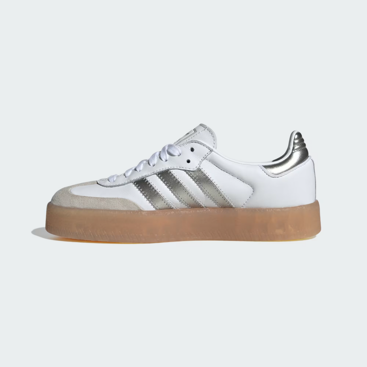 JS3943 adidas Originals Sambae Cloud White Silver Metallic Gum (Women's)