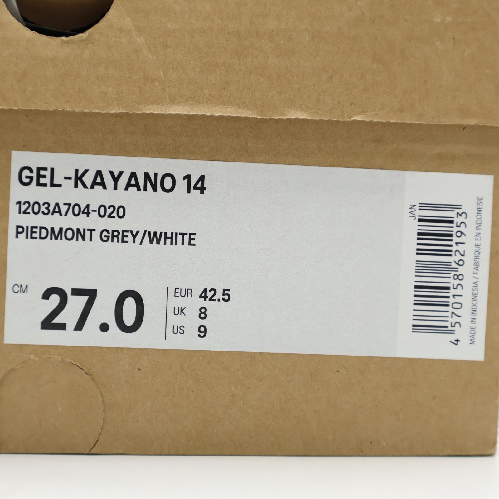 1203A704-020 BEAUTY&YOUTH Asics Gel-Kayano 14 Piedmont Grey White (Men's)