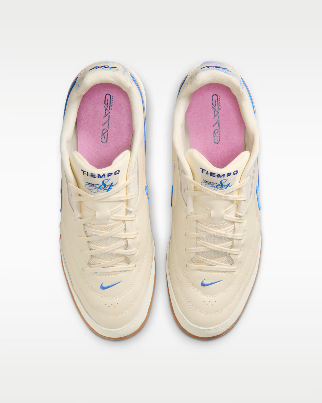 IO9951-149 Nike Tiempo Streetgato PRM Golf "Coconut Milk/Blue Crystal"