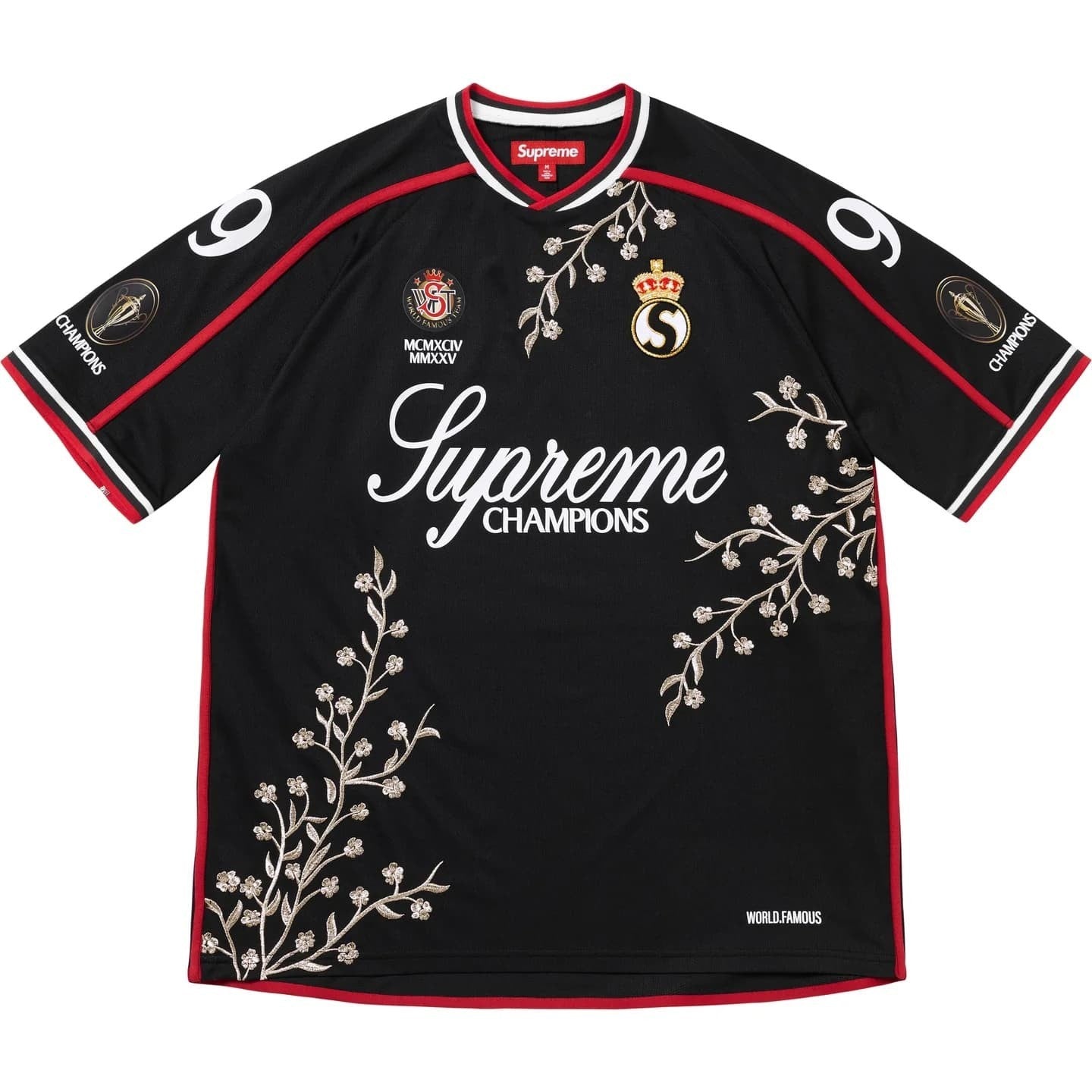 Supreme Floral Soccer Jersey Black