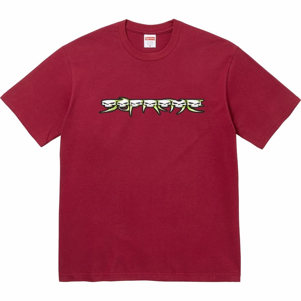 Supreme Skulls Spellout Tee Cardinal