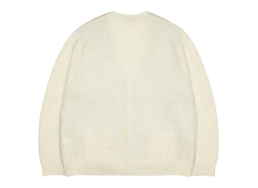 Supreme Brushed Grid Cardigan White