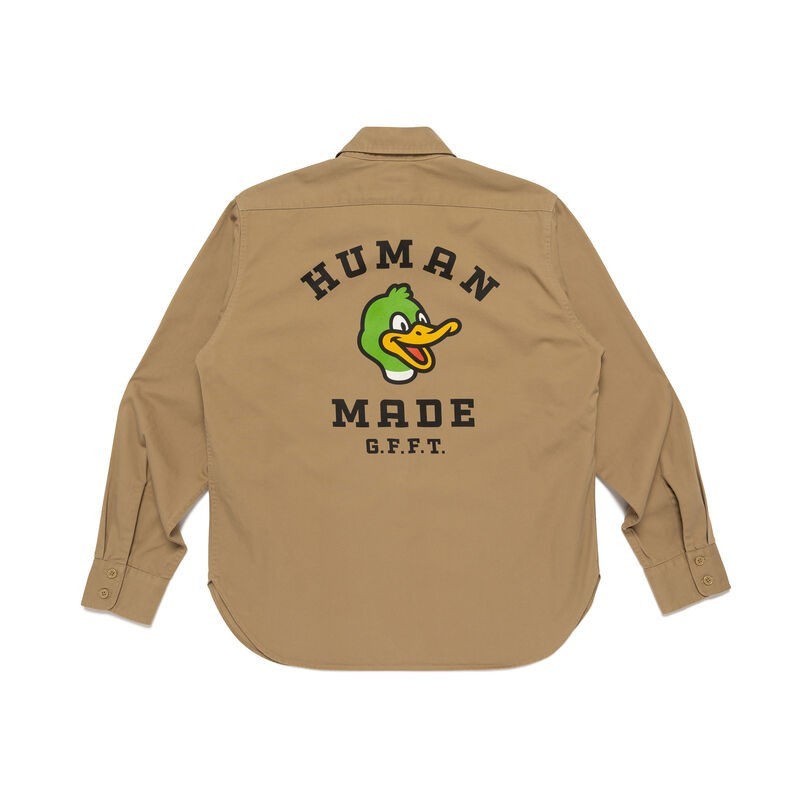 HUMAN MADE Twill Epaulette Shirt Beige