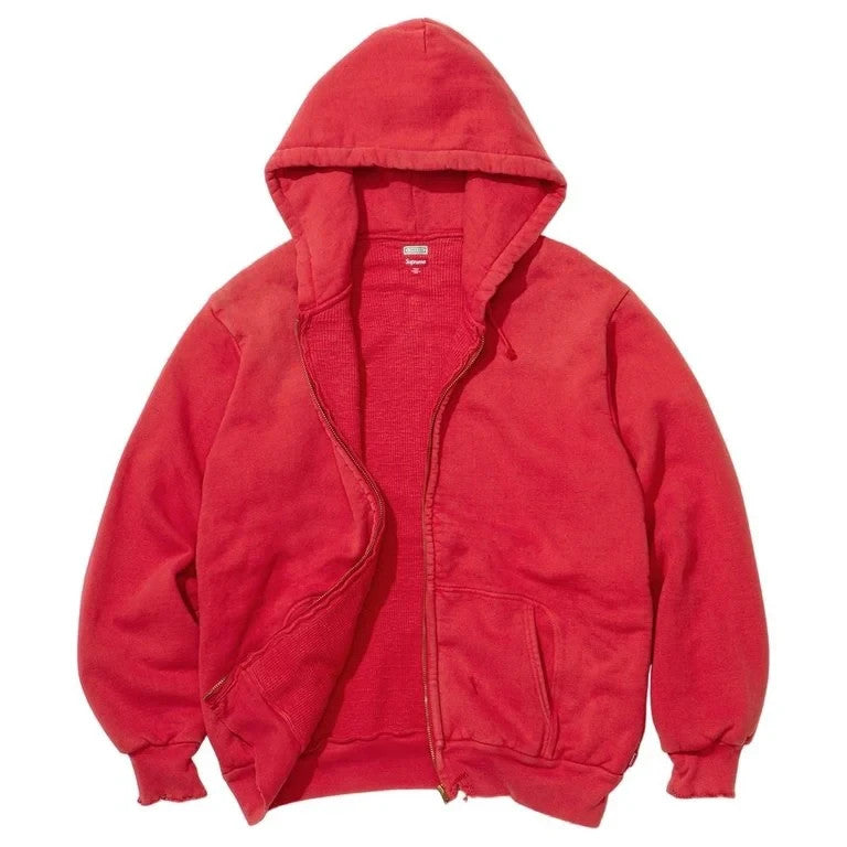 Supreme x A.PRESSE Vintage Zip Up Hooded Sweatshirt Red