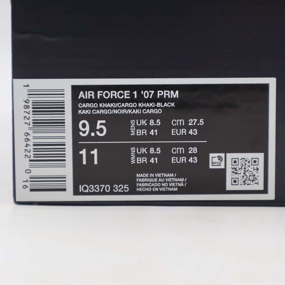 IQ3370-325 Nike Air Force 1 07 Low Morse Code Croc Cargo Khaki (Men's)