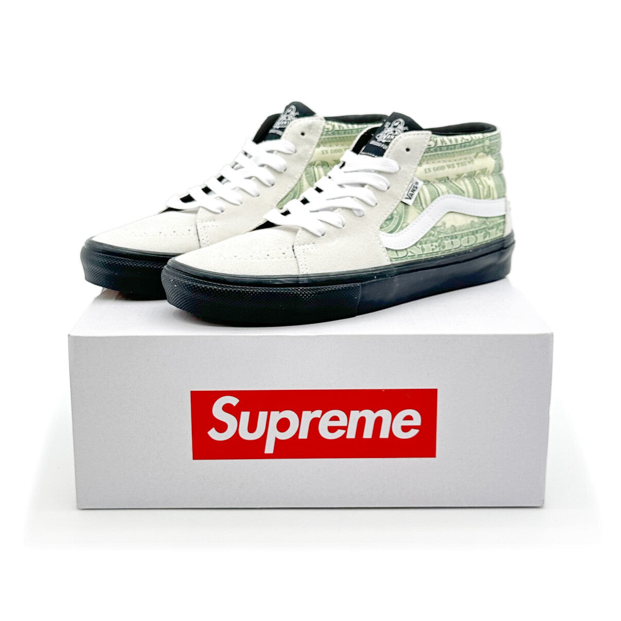SUP-VANS-23SS-SGM-W Supreme Ã Vans Doller Skate Grosso Mid White