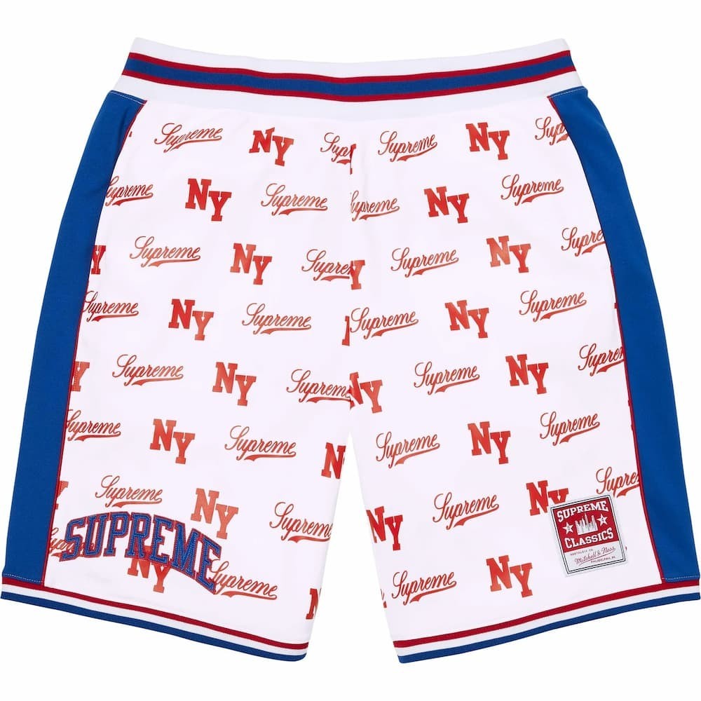Supreme Mitchell Ness Monogram Basketball Short White