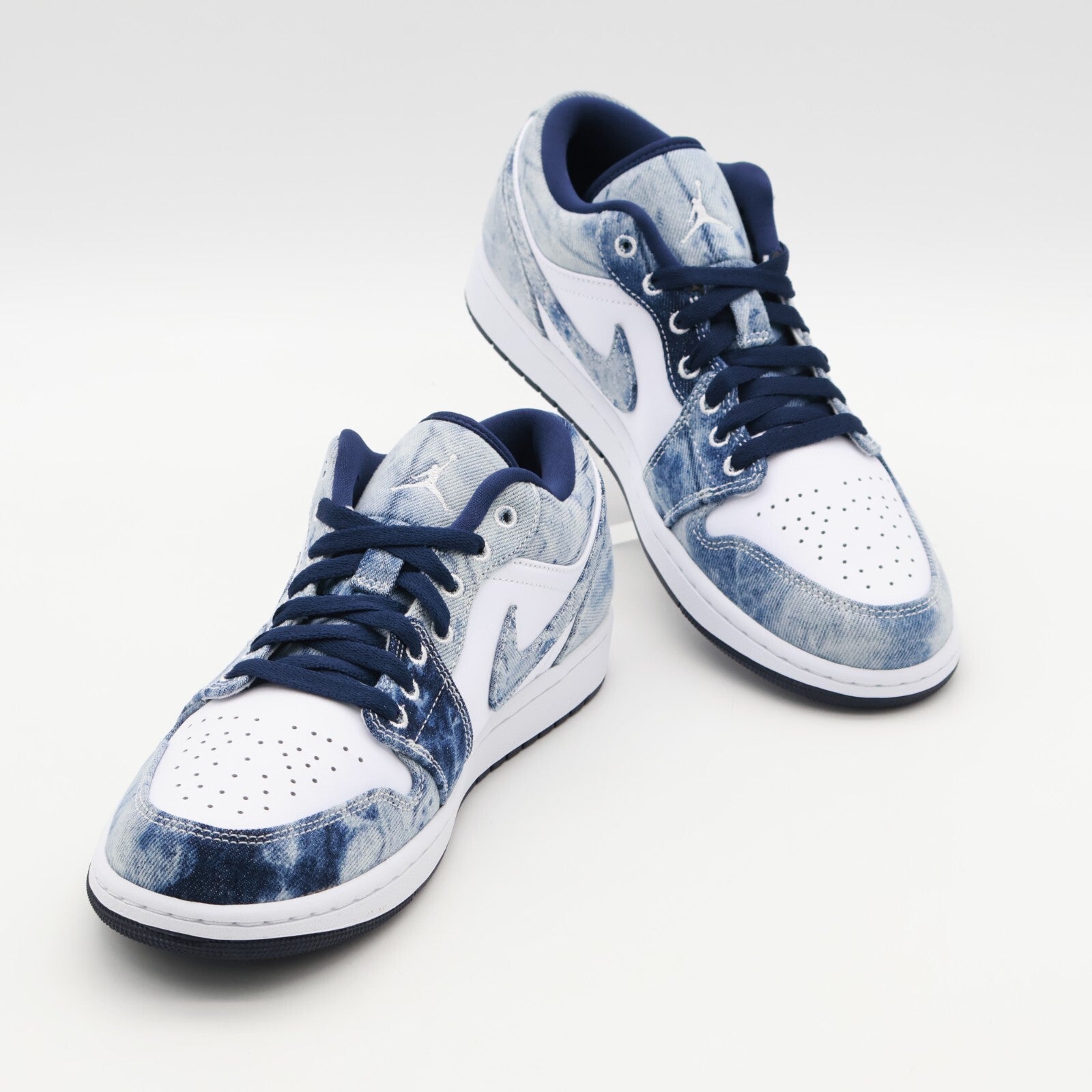 CZ8455-100 Nike Air Jordan 1 Low Washed Denim Midnight Navy White Blue (Men's)