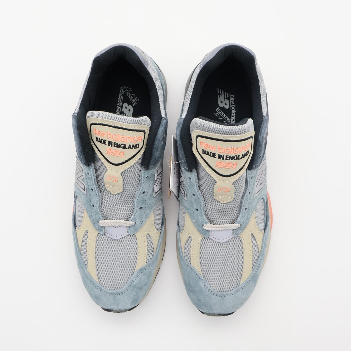 U991SG2 New Balance 991V2 Blue Silver MiUK Turbulence Quiet Grey Pink (Men's)