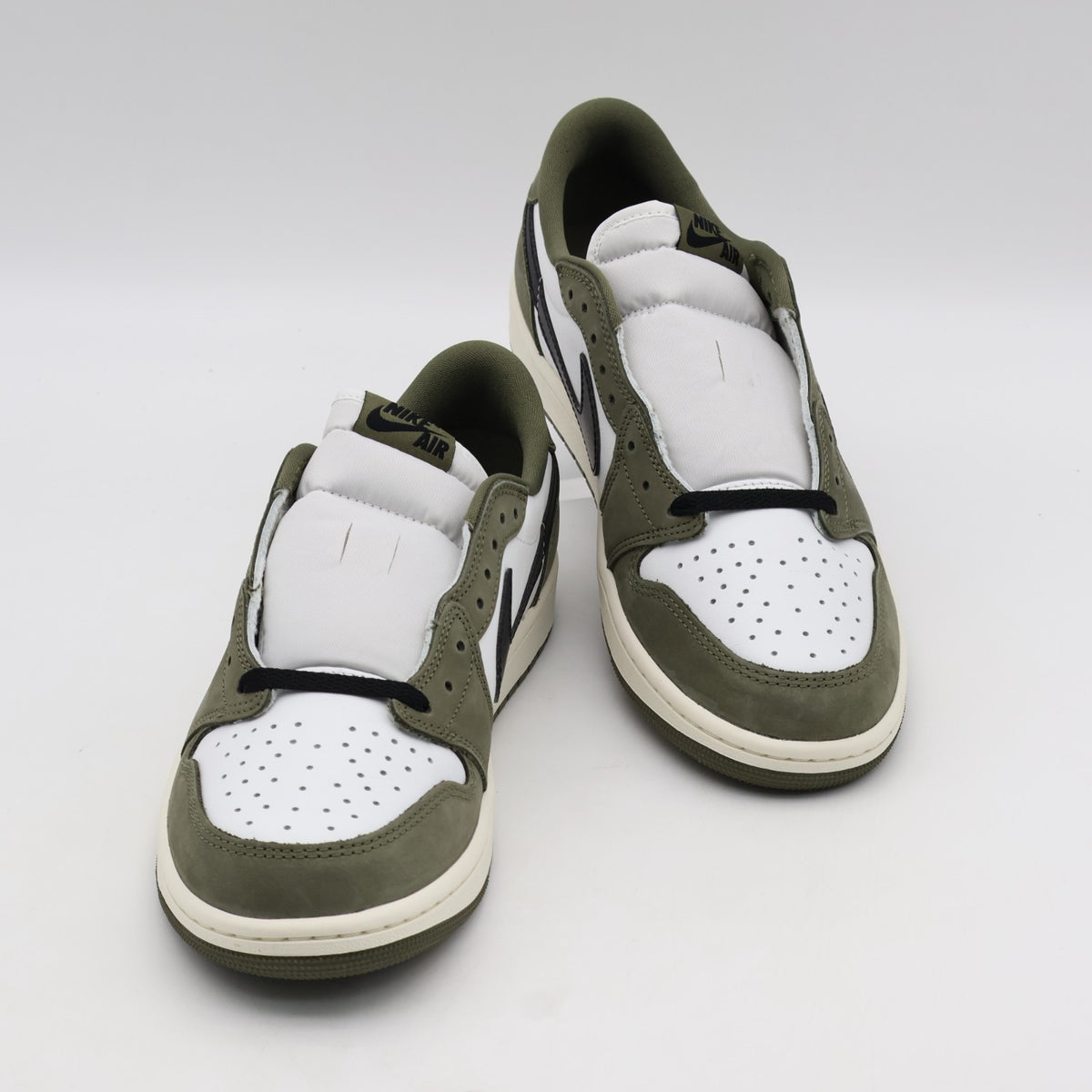 HQ6998-200 Nike Air Jordan 1 Low OG Medium Olive and Summit White (Men's)