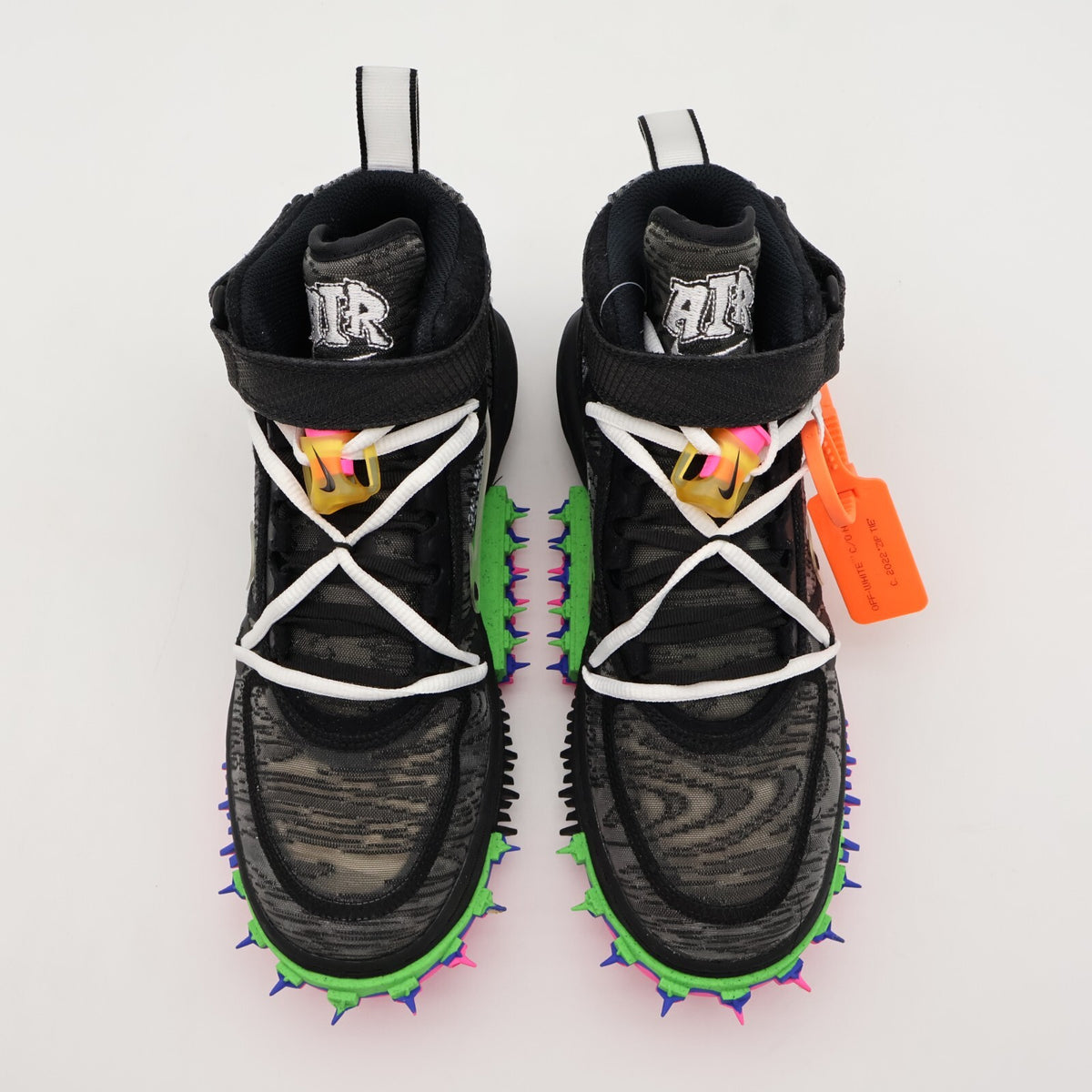 DO6290-001 Off-White Nike Air Force 1 Mid Black Clear Pink Orange Green (Men's)