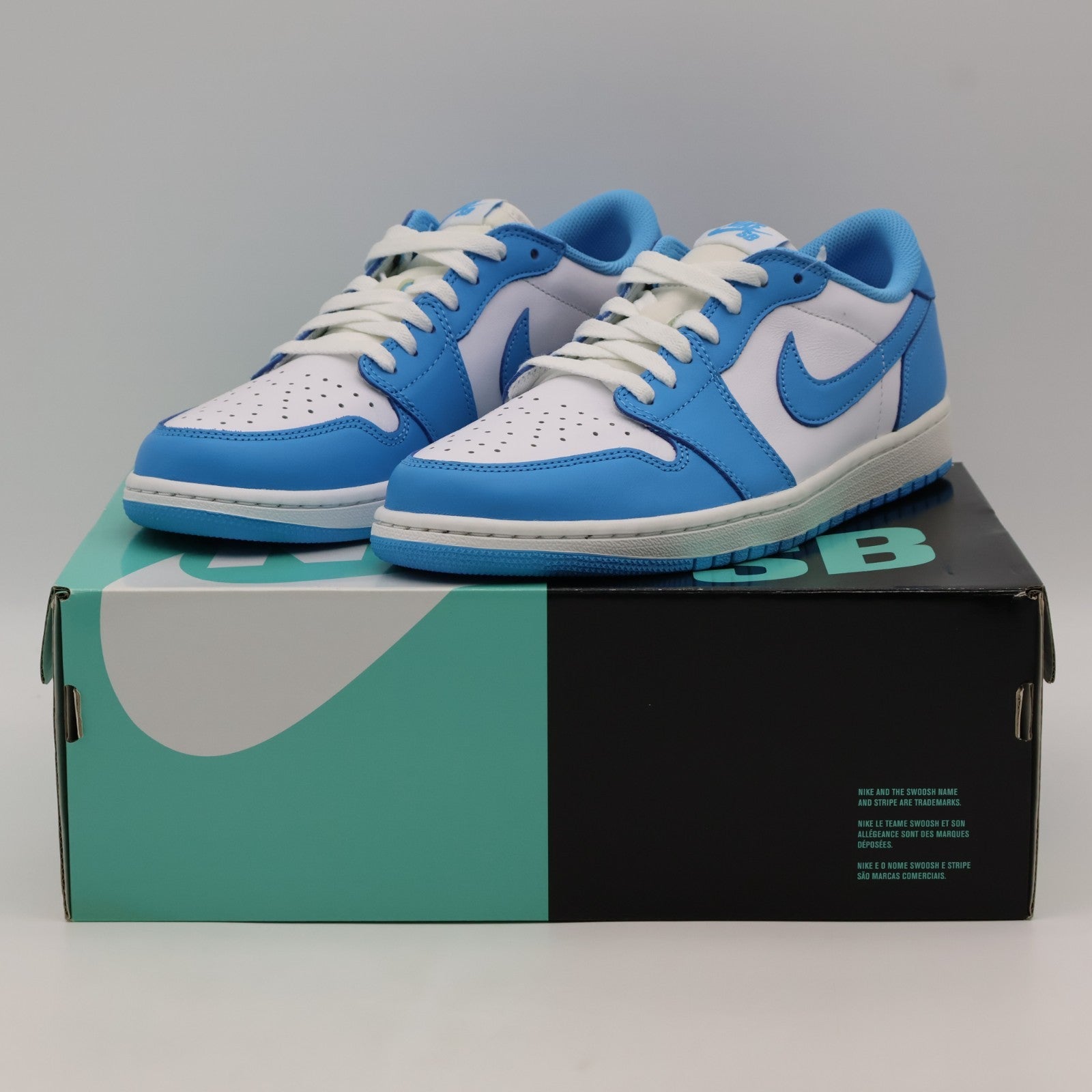 CJ7891-401 Nike SB Air Jordan 1 Low UNC Dark Powder Blue White (Men's)