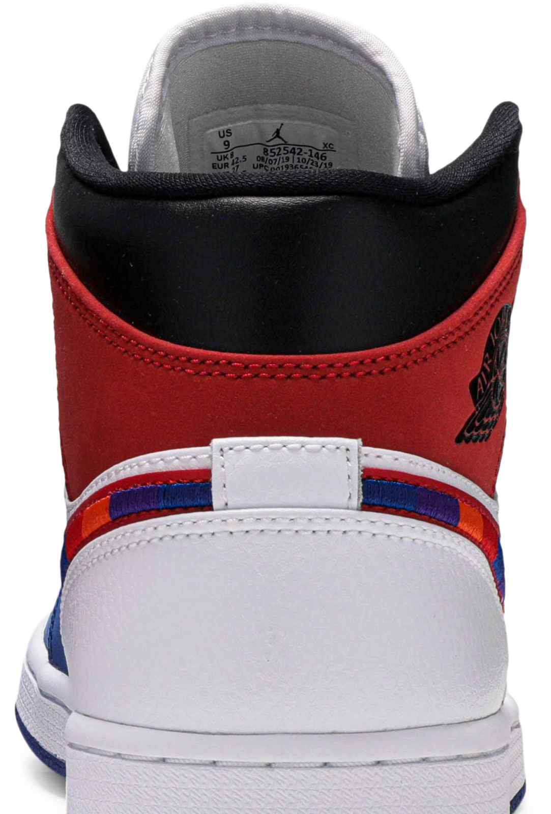 852542-146 Nike Air Jordan 1 Mid "White/Blue/Red" (Men's)