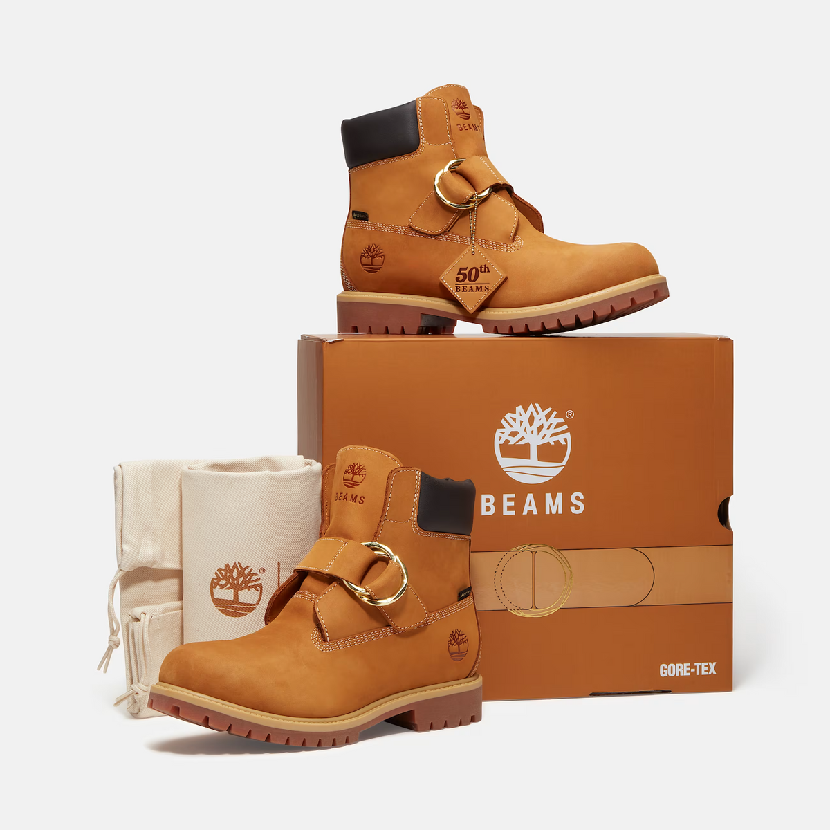 TB0A5NGSEYJ BEAMS Ã Timberland 6-Inch Premium Ring Boot GORE-TEX Wheat (Men's)