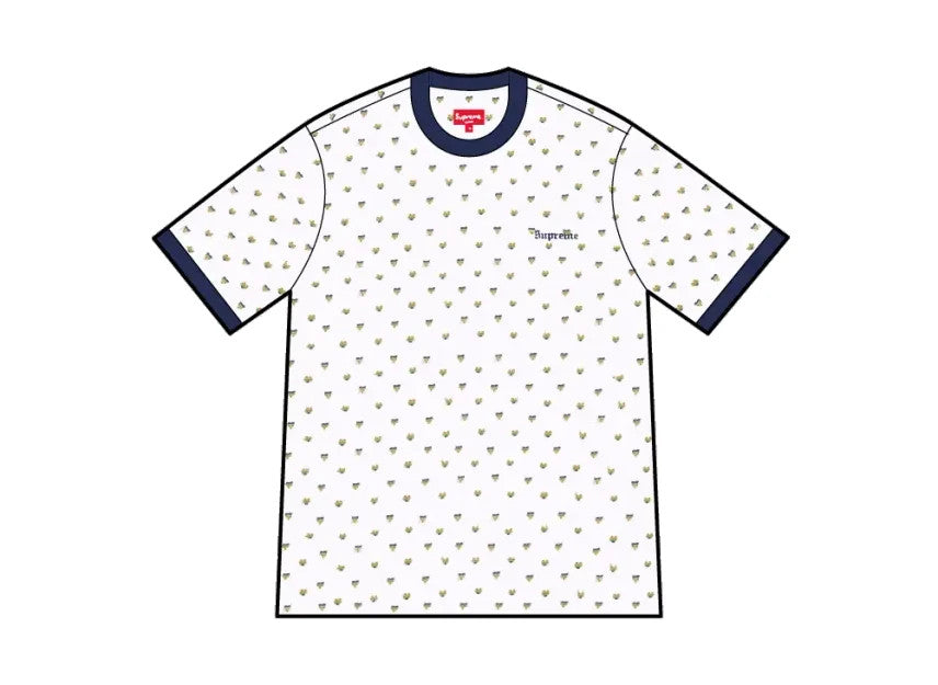 Supreme Hearts Intarsia Ringer Tee "White"