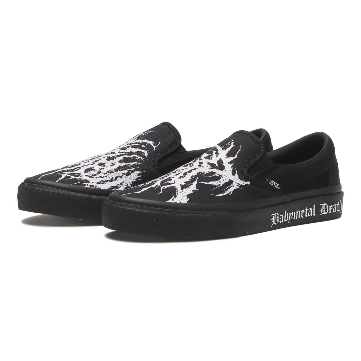 702999-0001 BABYMETAL Vans Slip-On Black White (V98CF BABYMETAL) (Men's)