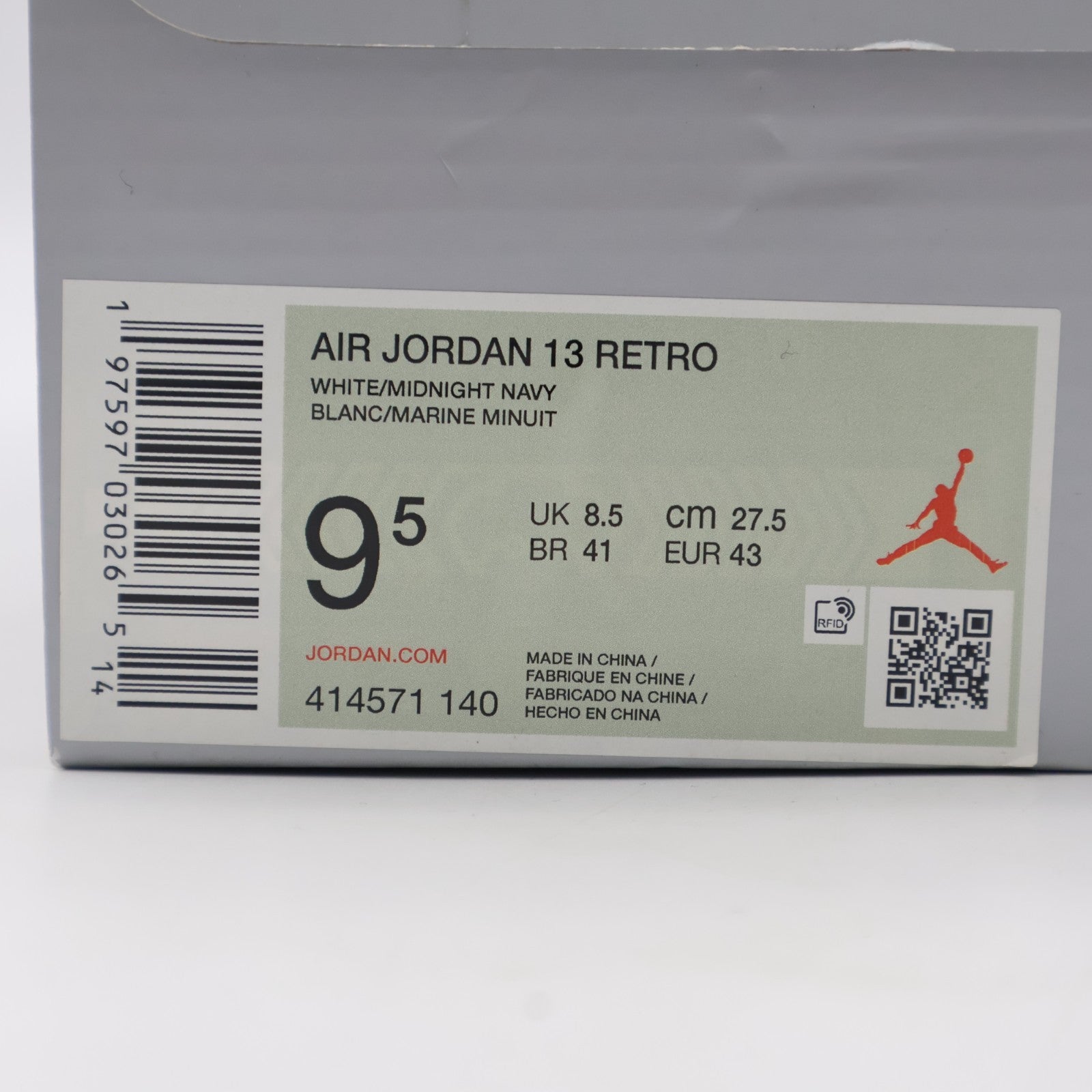 414571-140 Nike Air Jordan 13 Retro White and Midnight Navy (Men's)