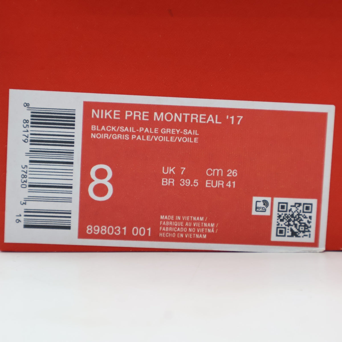 898031-001 Nike Pre Montreal '17 Shoes Black Pale Grey Sail Sail (Men's)