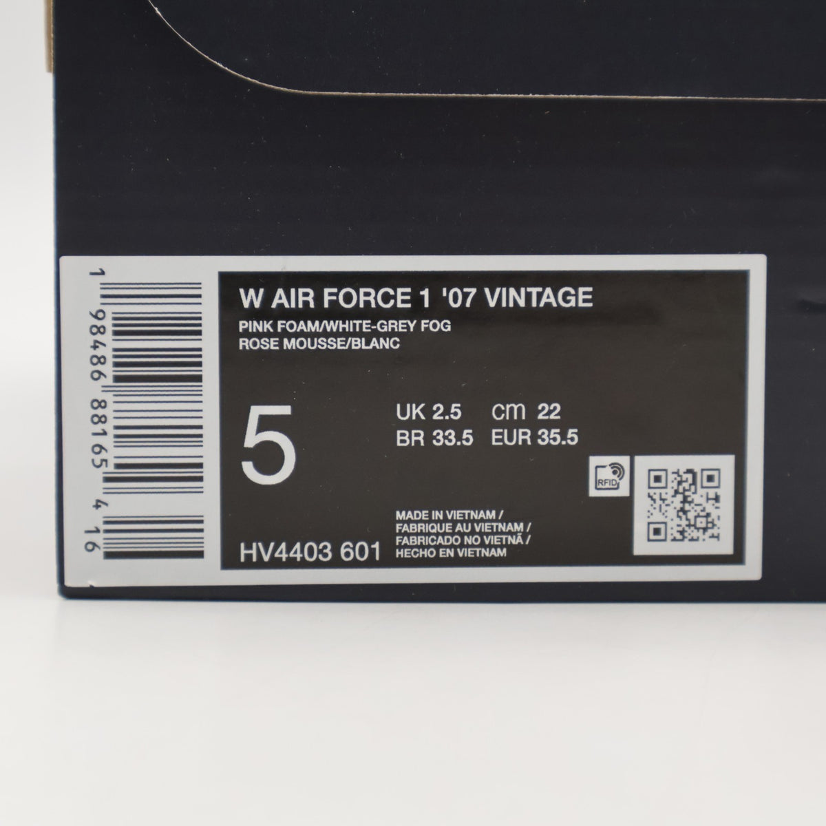 HV4403-601 Nike Air Force 1 Vintage Pink Foam (Women's)