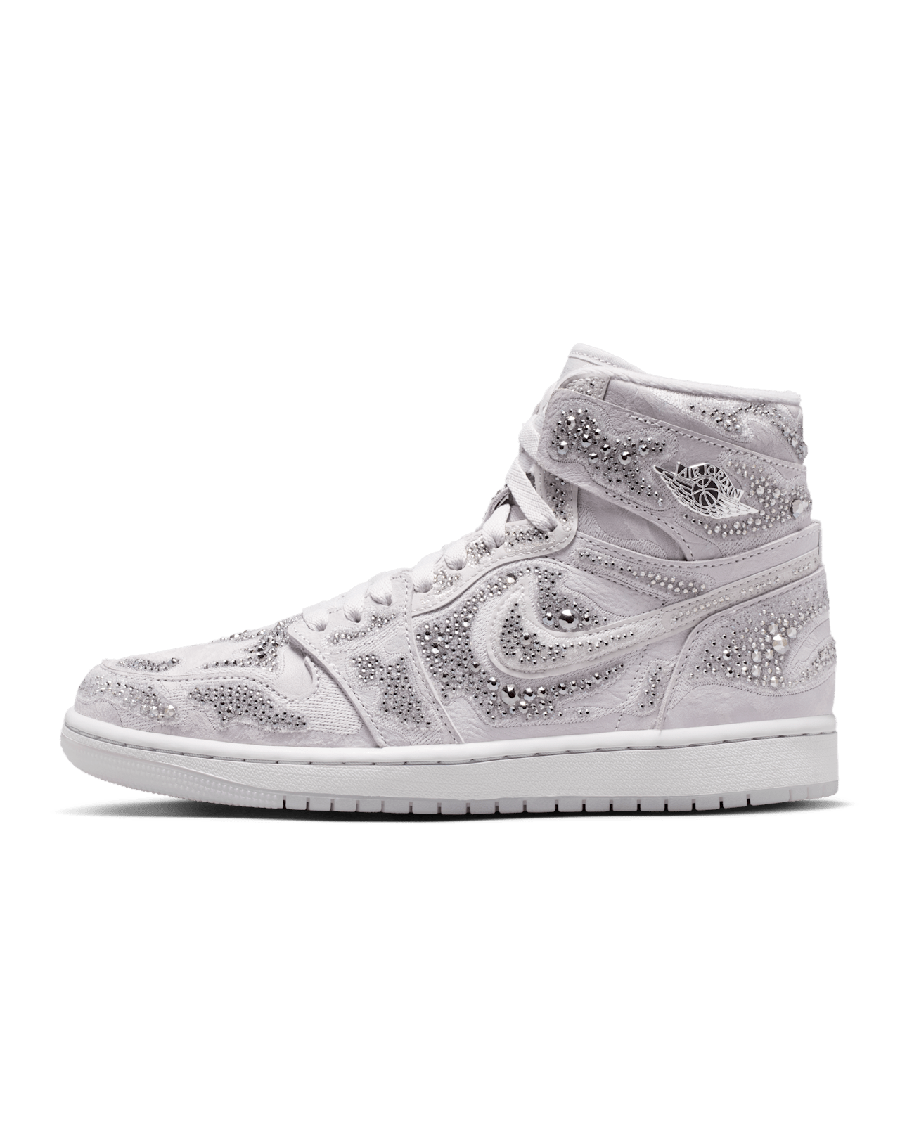 HF6248-002 Swarovski Nike Women's Air Jordan 1 High OG Vast Grey (Women's)