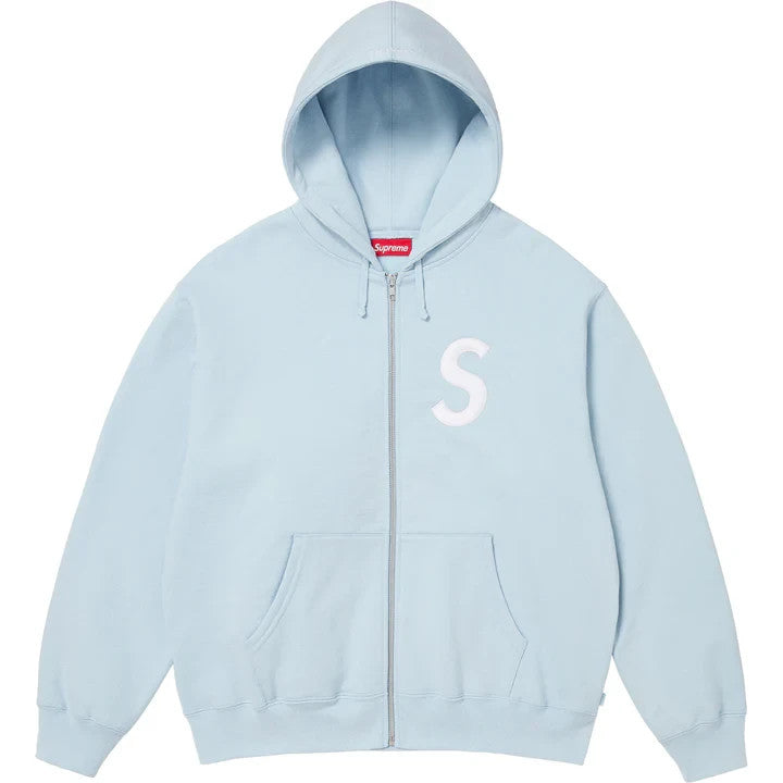 Supreme S Logo Zip Up Hooded Sweatshirt (25FW) Light Blue