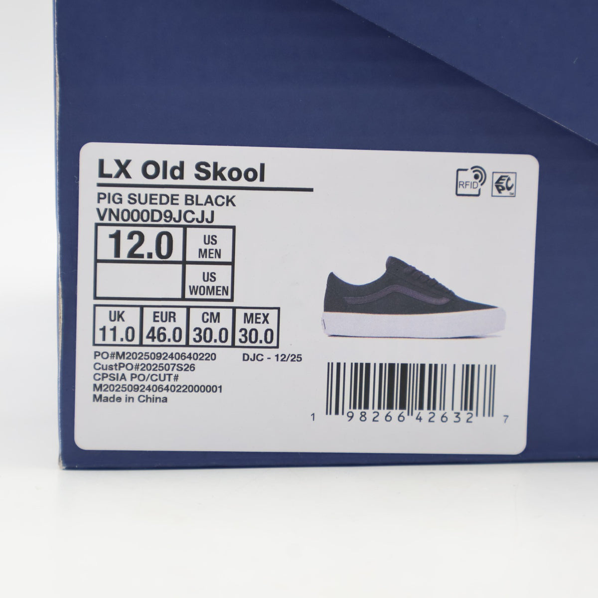 VN000D9JCJJ Vans PREMIUM OLD SKOOL PIG SUEDE BLACK (Men's)