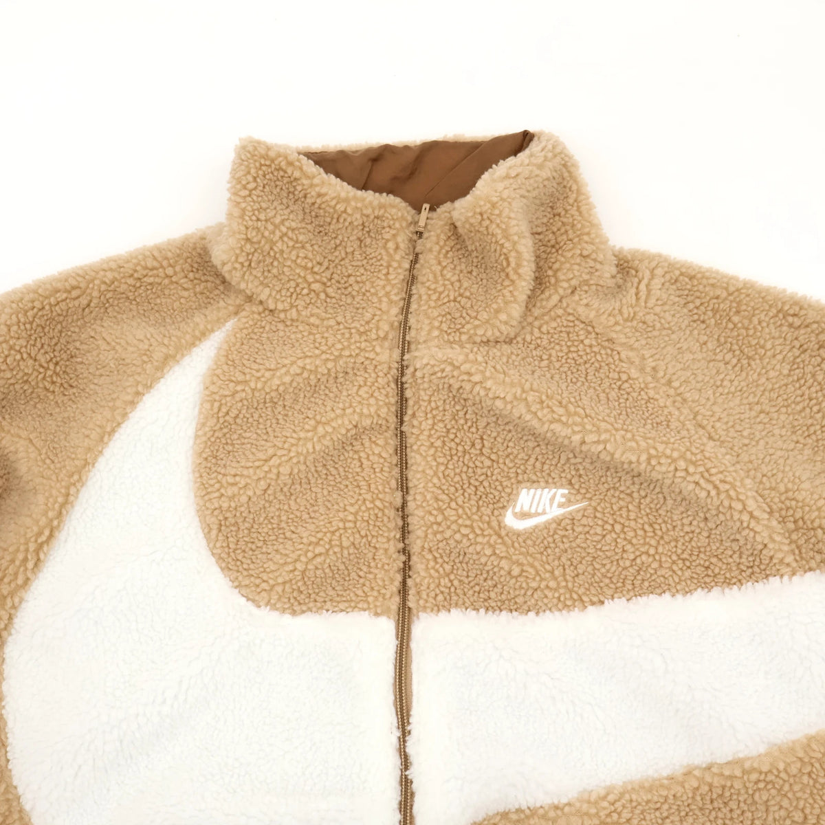 Nike Big Swoosh Reversible Boa Jacket Hemp White