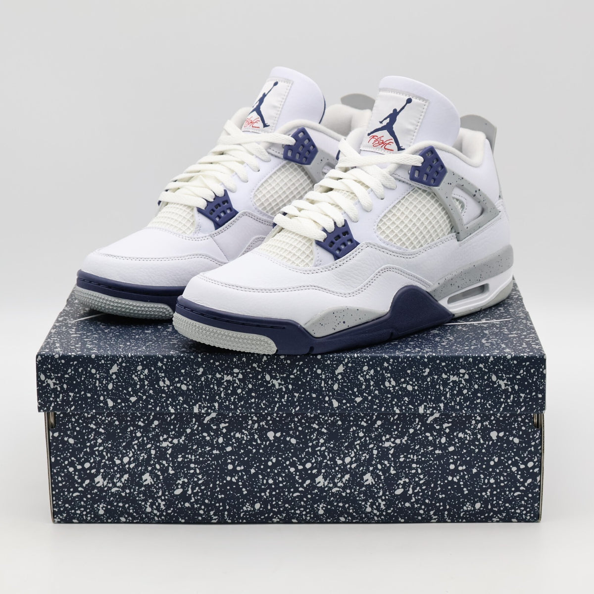 DH6927-140 Nike Air Jordan 4 Midnight Navy Light Smoke Gray Fire Red (Men's)